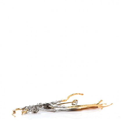 Louis Vuitton Metal LV Feathers Single Earring Gold Silver 3 of 4