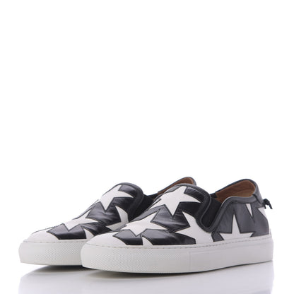 Givenchy Calfskin Skate Star Print Slip On Sneakers 37.5 Black White 2 of 12