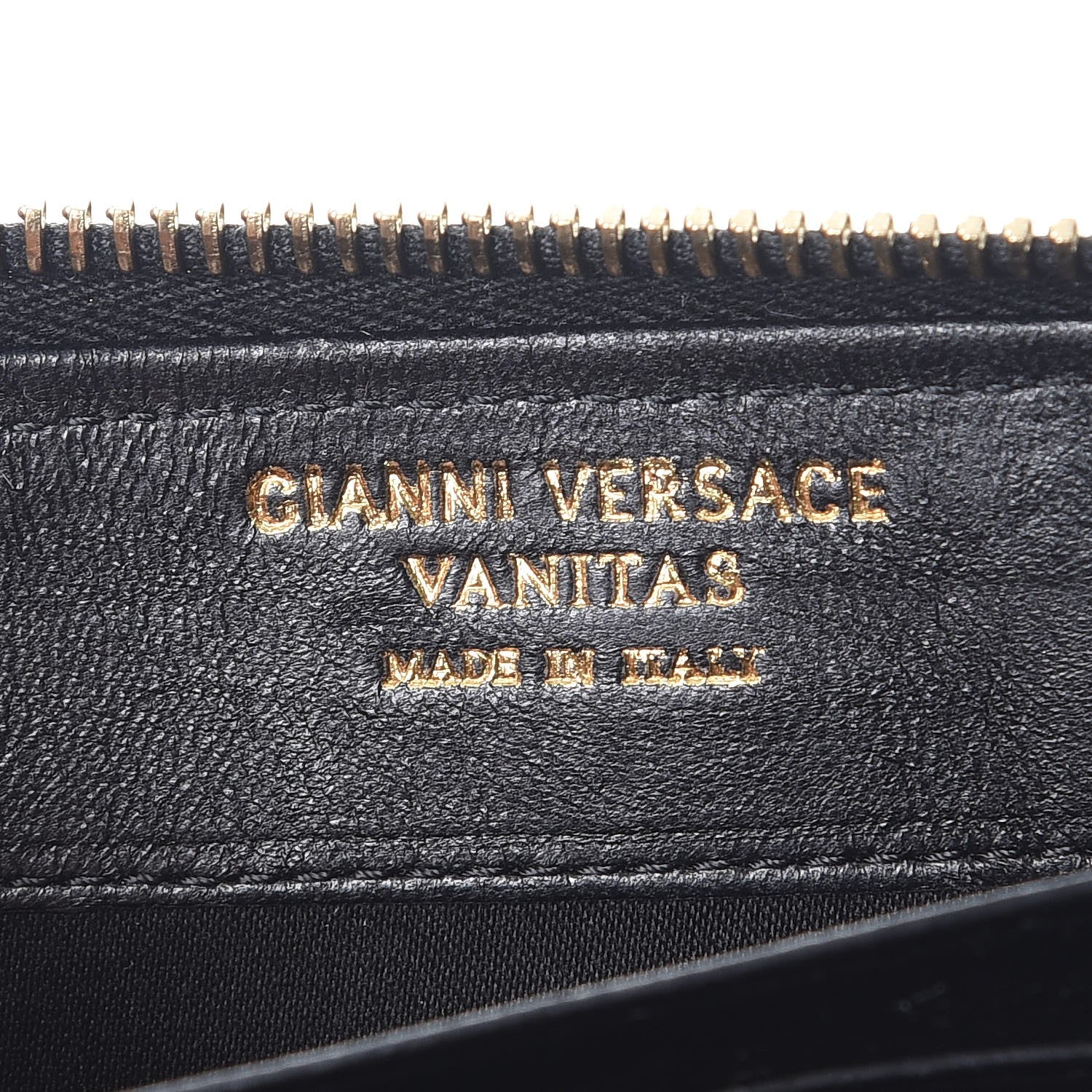 Versace Felt Barocco Print Zip Around Wallet Black Gold 6 of 11