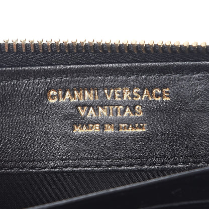Versace Felt Barocco Print Zip Around Wallet Black Gold 6 of 11