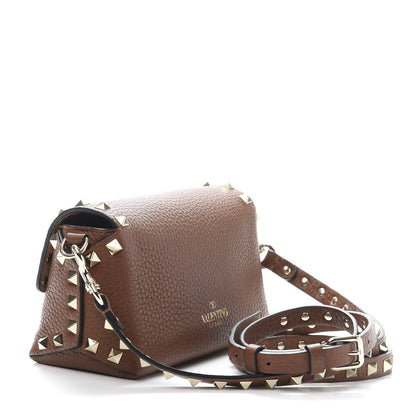 Valentino Garavani Pebbled Calfskin Mini Rockstud Crossbody Bag Bright Cognac 3 of 11