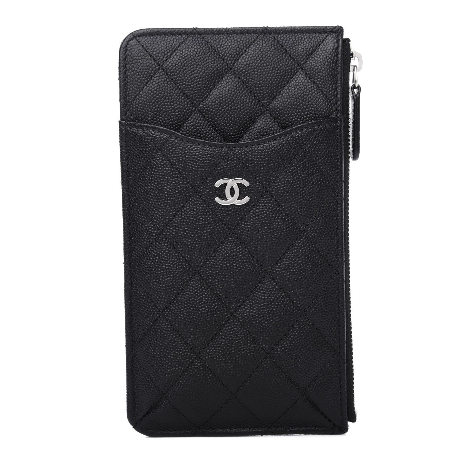 Chanel Caviar Quilted Classic Flat Wallet Pouch Black 1 of 7