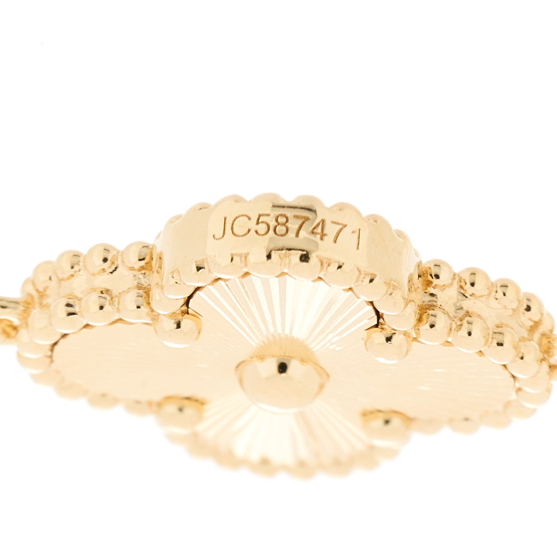 18K Yellow Gold 5 Motifs Guilloche Vintage Alhambra Bracelet
