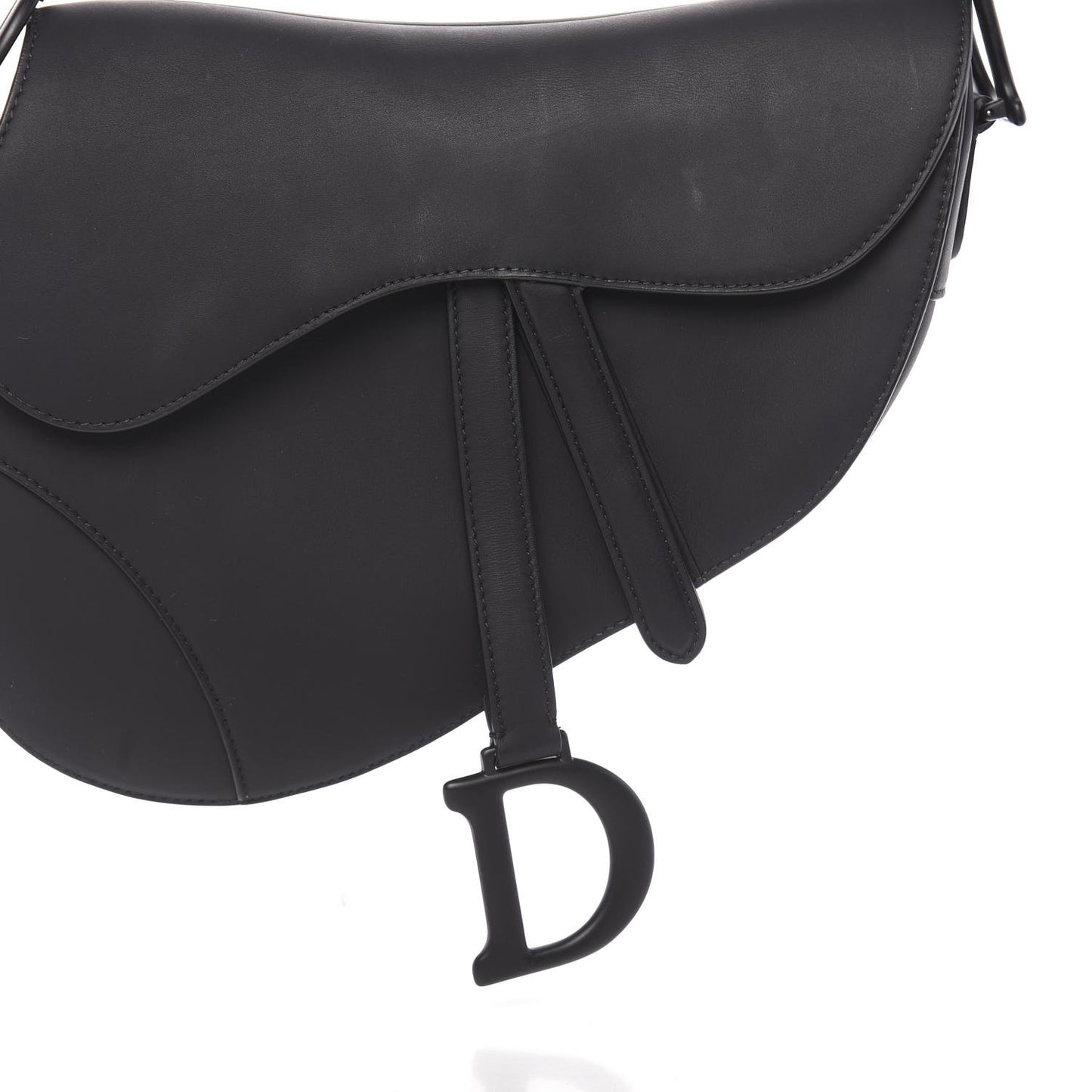 Ultra Matte Calfskin Saddle Bag Black