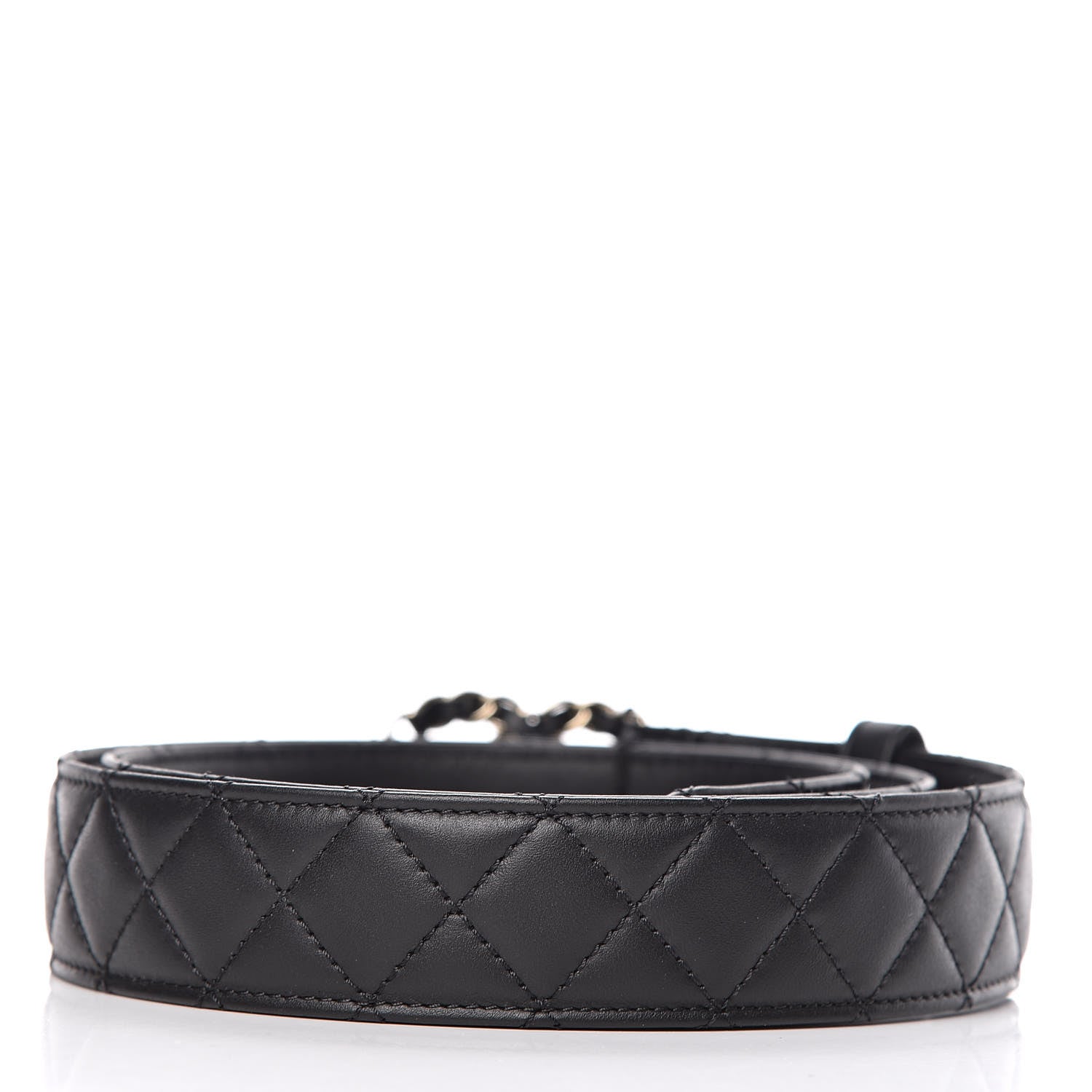 Chanel Lambskin Quilted CC Chain Belt 95 38 Black 3 of 8