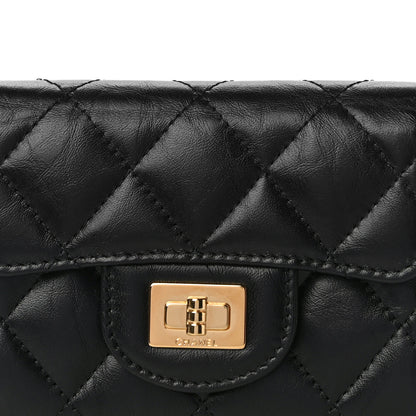 Chanel Aged Calfskin Quilted Reissue Flap Card Holder Wallet Black 9 of 12