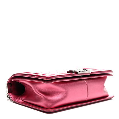 Chanel Metallic Patent Calfskin Quilted Medium Boy Flap Pink 4 of 10