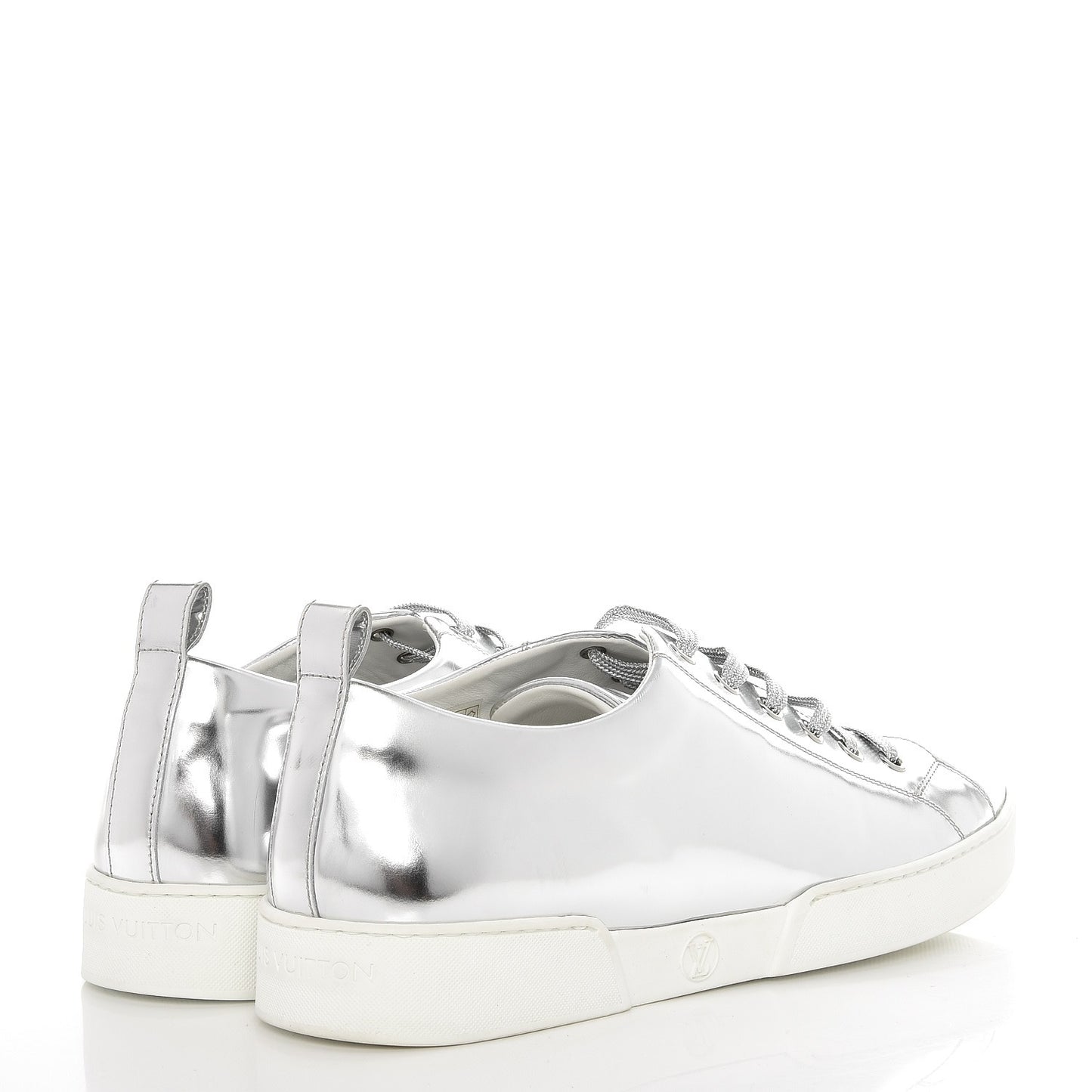 Patent Calfskin Frontrow Sneakers 40 Silver