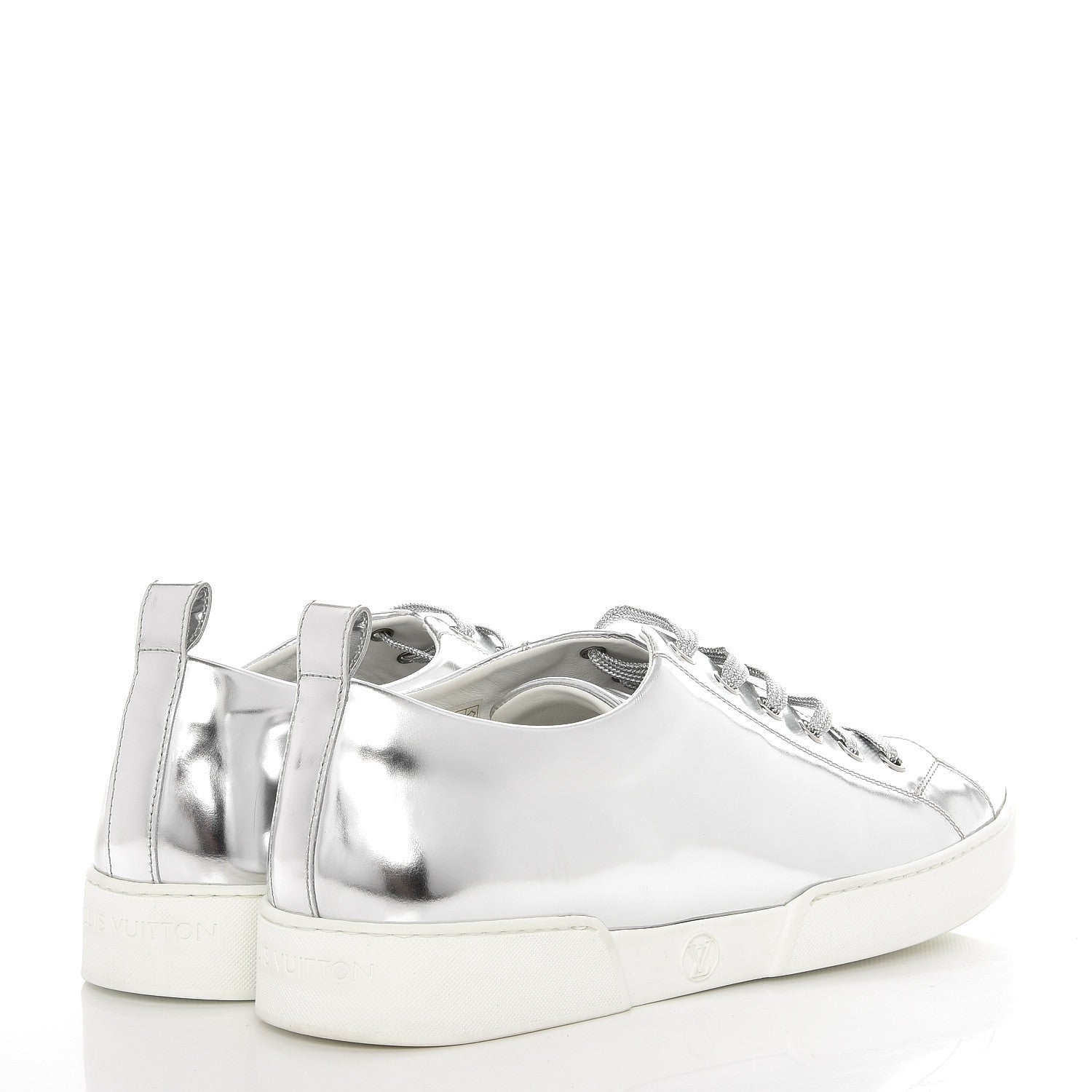 Louis Vuitton Patent Calfskin Frontrow Sneakers 40 Silver 4 of 8
