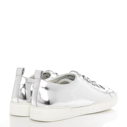 Louis Vuitton Patent Calfskin Frontrow Sneakers 40 Silver 4 of 8