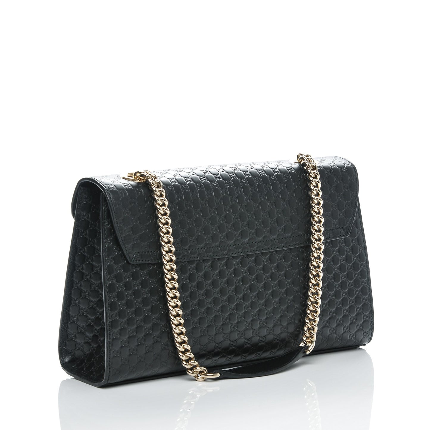 Microguccissima Medium Emily Chain Shoulder Bag Black