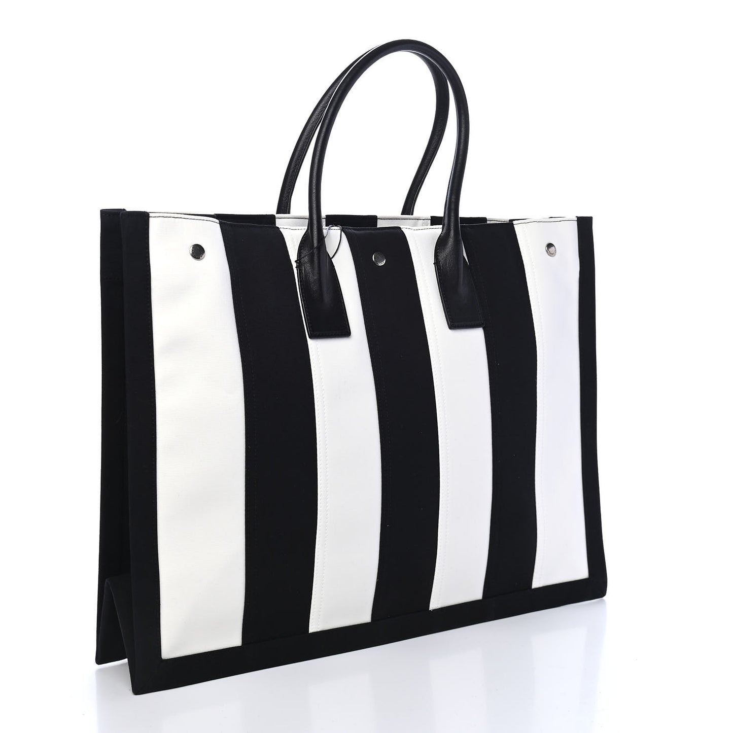 Canvas Noe Striped Tote Black White