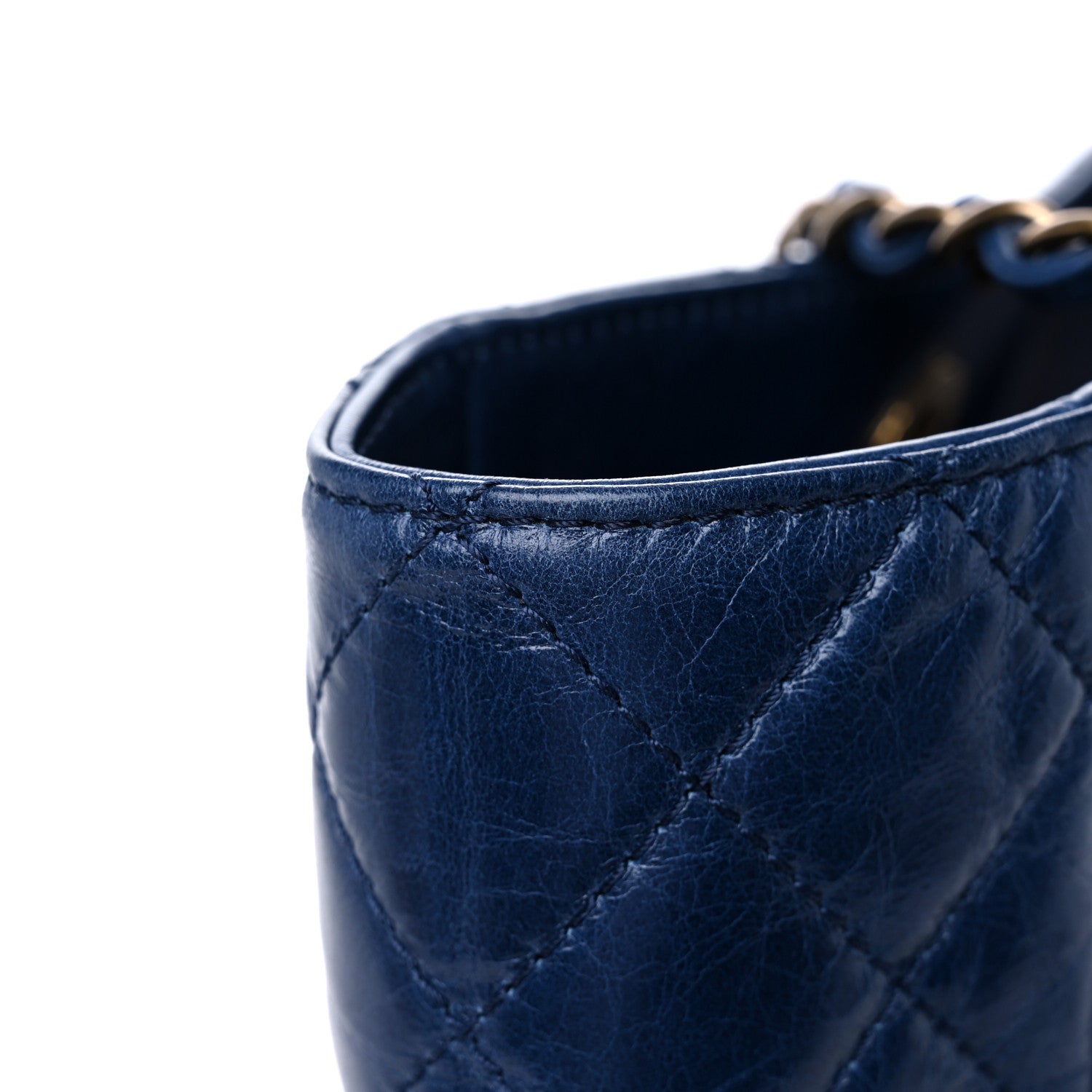 Chanel Glazed Calfskin Quilted Large Front Pocket Tote Blue 16 of 17
