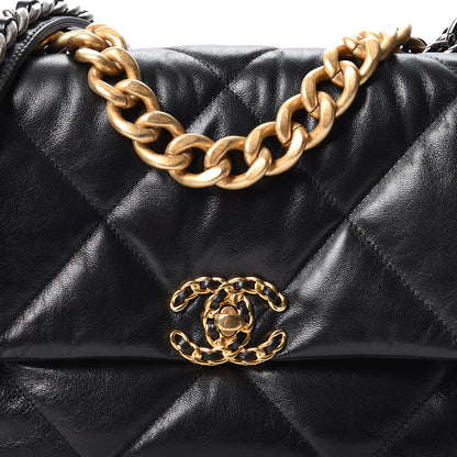 Chanel Lambskin Quilted Large 19 Flap Black 9 of 10