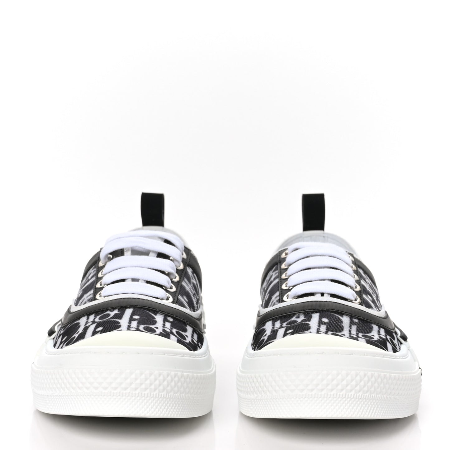 Technical Canvas Mesh Half Oblique Printed Mens B23 Low Top Sneakers 40 Black White