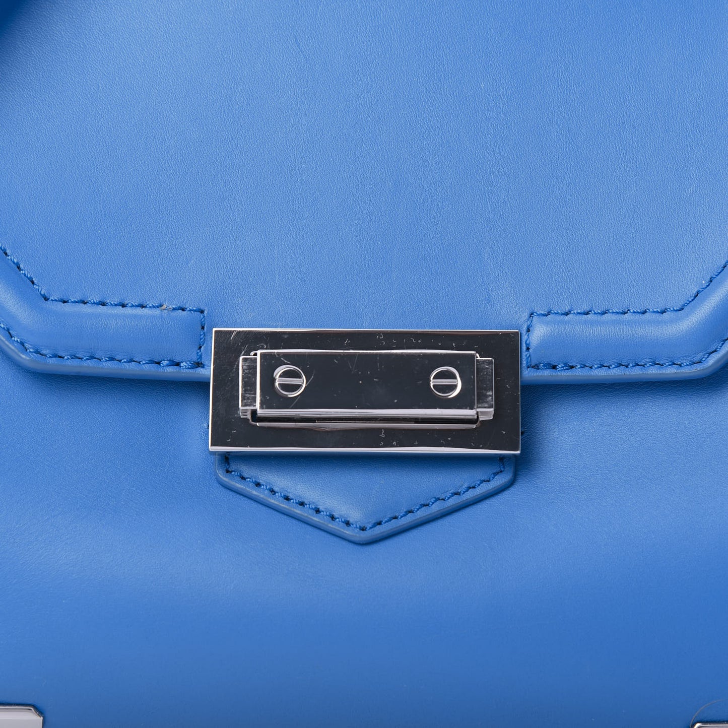 Calfskin Small Marion Tote Air Force Blue Nickel Hardware