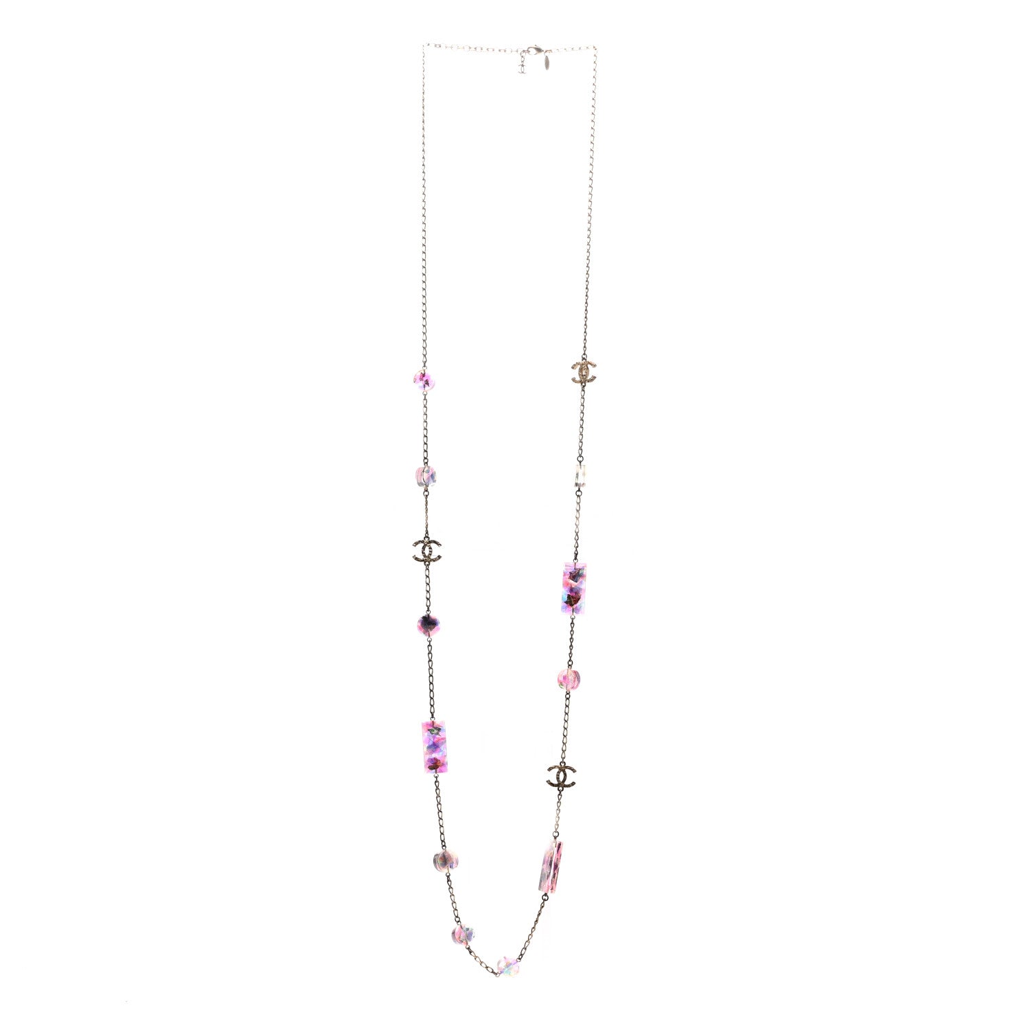 Chanel Bead CC Long Necklace Gold Multicolor 3 of 6