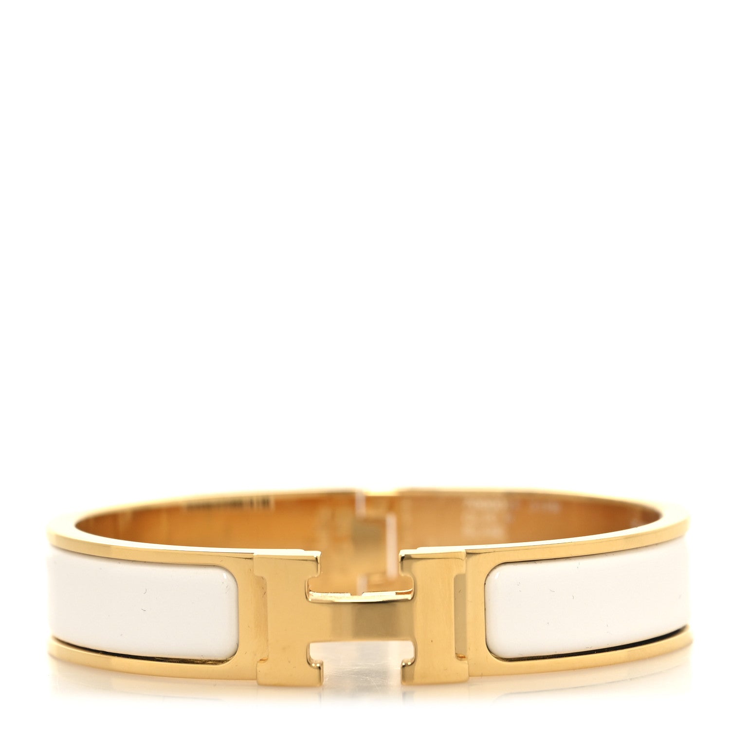 Hermes Enamel Narrow Clic Clac H Bracelet PM White 1 of 5