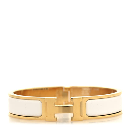 Hermes Enamel Narrow Clic Clac H Bracelet PM White 1 of 5