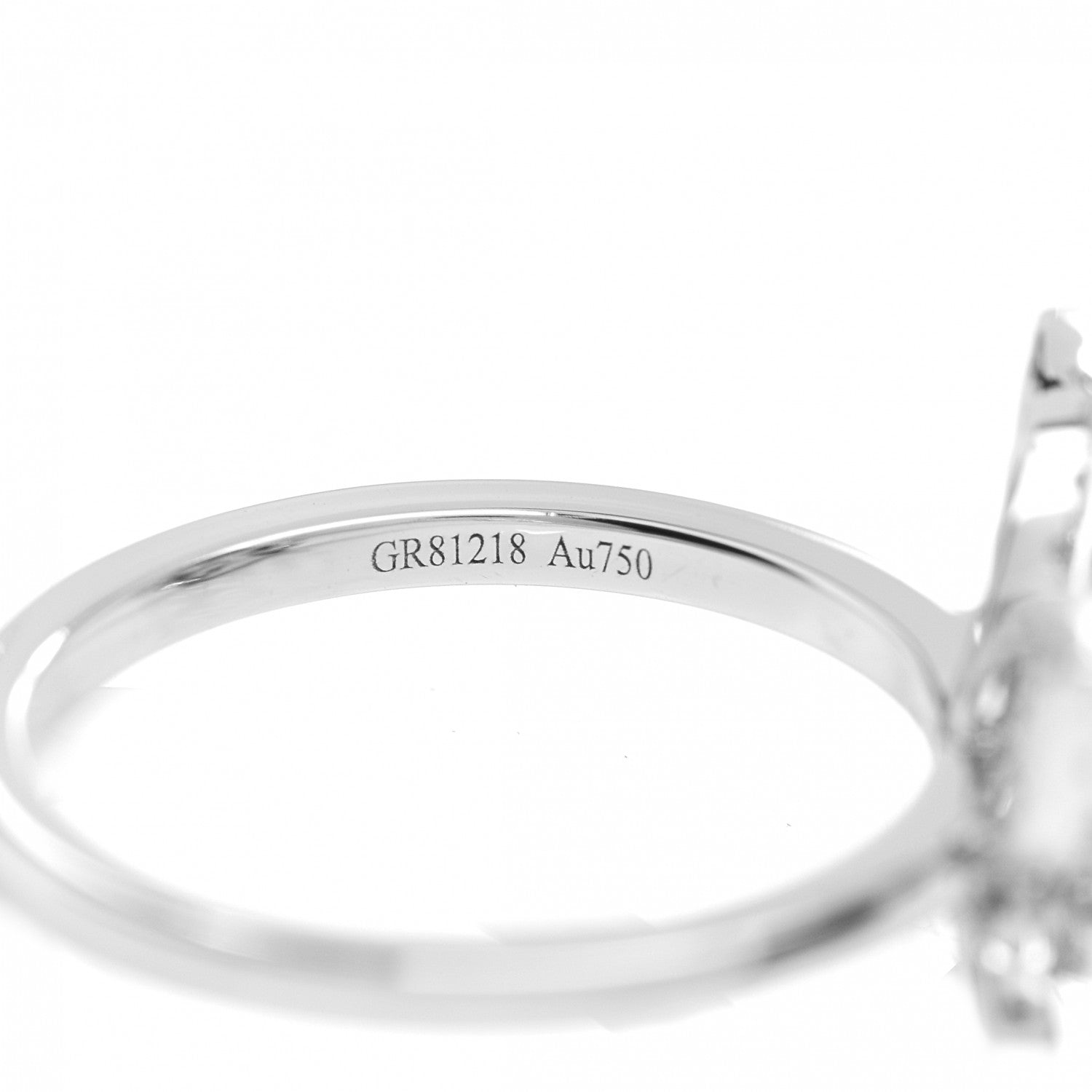 Graff 18K White Gold Diamond Butterfly Silhouette Ring 52 6 5 of 6