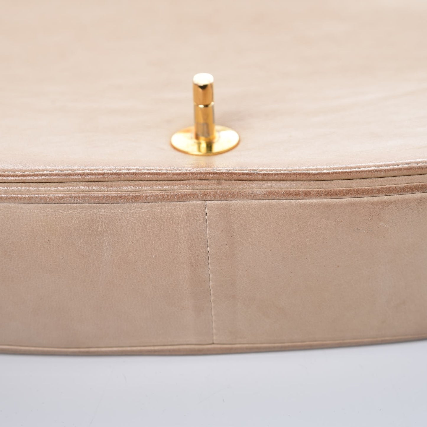 Lambskin Quilted Small Single Flap Beige