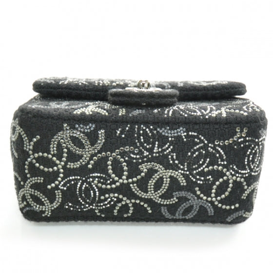 Tweed Pudong Strass Mini Flap
