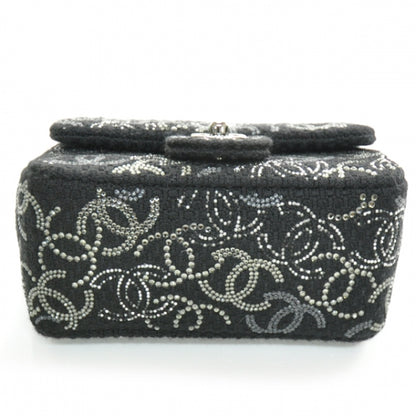Chanel Tweed Pudong Strass Mini Flap 4 of 11