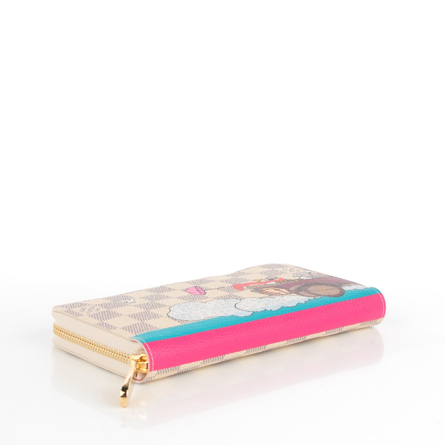 Damier Azur 2015 Christmas Animation Zippy Wallet Hibiscus