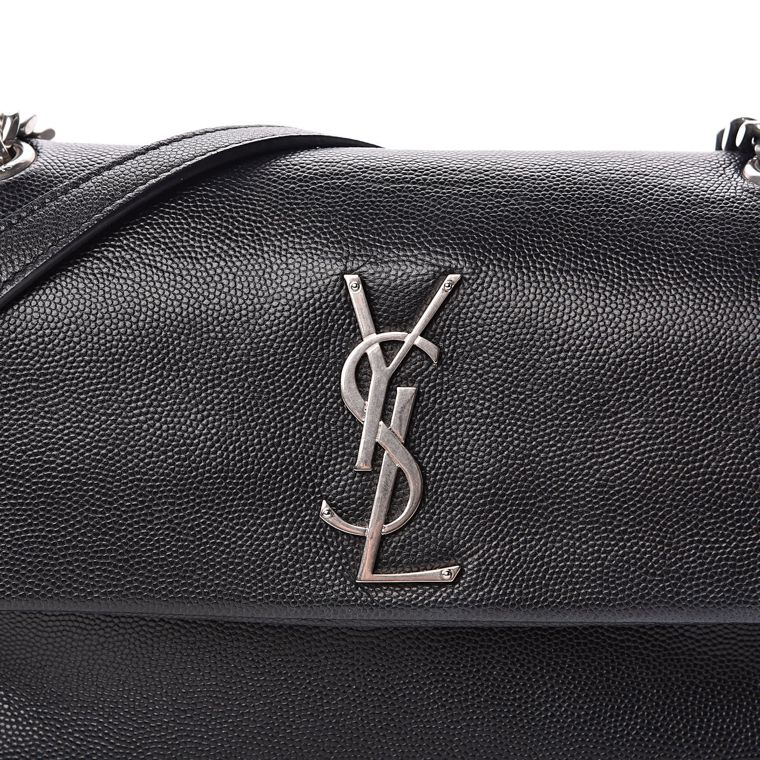Saint Laurent Grain De Poudre Small West Hollywood Monogram Fold-Over Bag Black 13 of 14