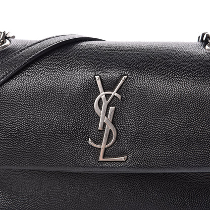 Saint Laurent Grain De Poudre Small West Hollywood Monogram Fold-Over Bag Black 13 of 14