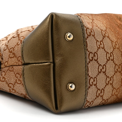 Gucci Monogram Lurex Small Heart Bit Charm Hobo Bronze 10 of 16