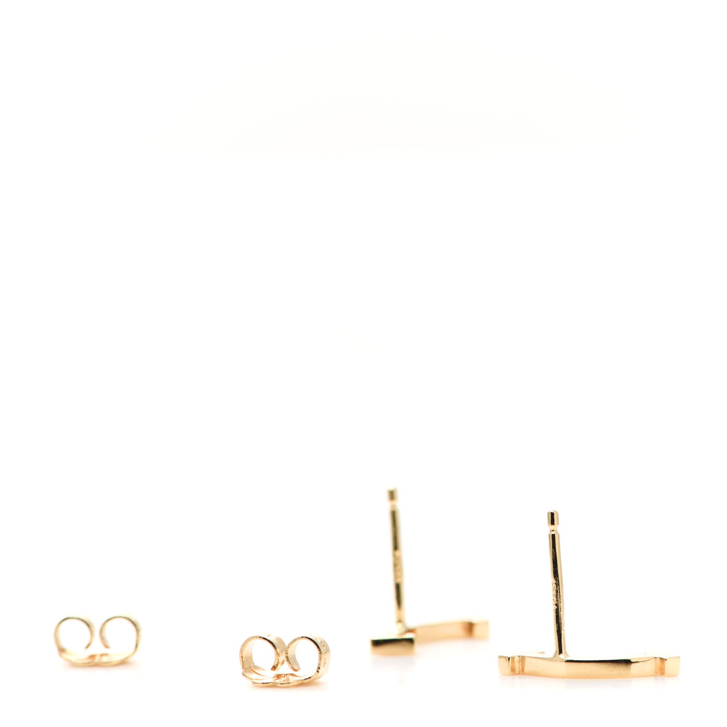 18K Yellow Gold T Smile Stud Earrings