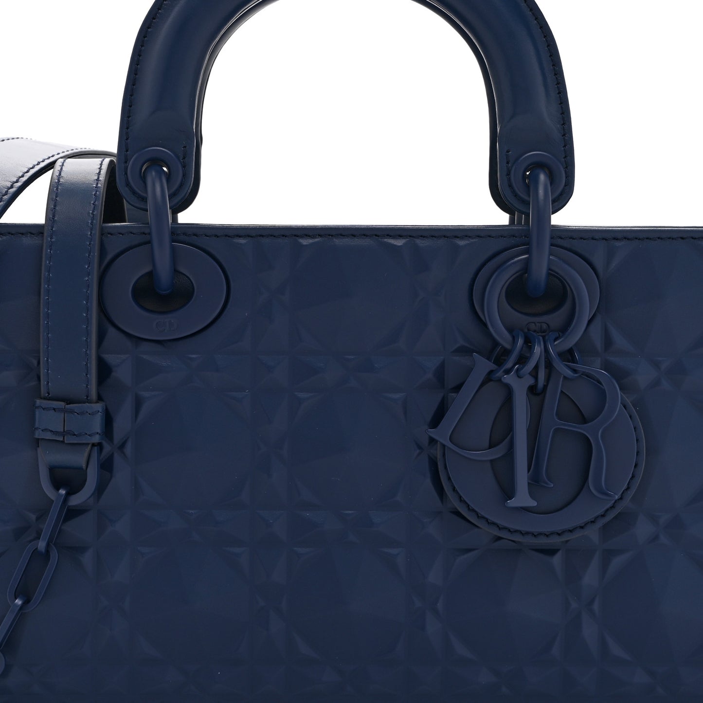 Calfskin Cannage Diamond Medium Lady D-Joy Navy Blue
