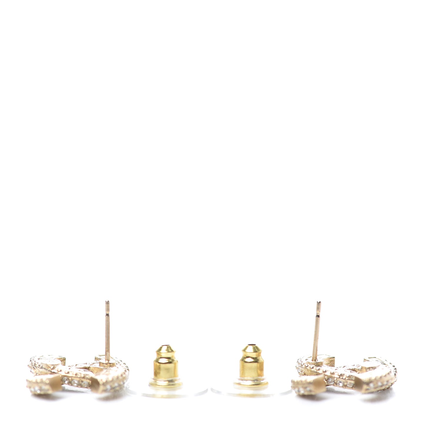 Crystal Timeless CC Earrings Light Gold