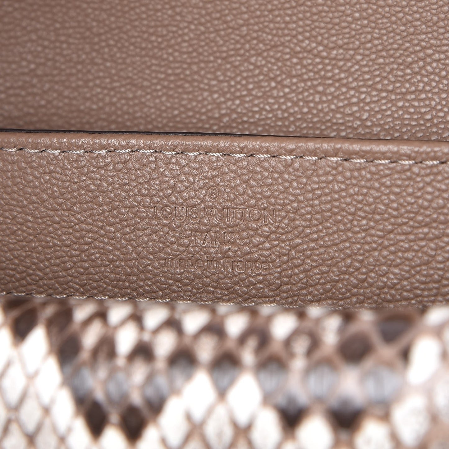 Cuir Ecume Python Very Chain Bag Taupe