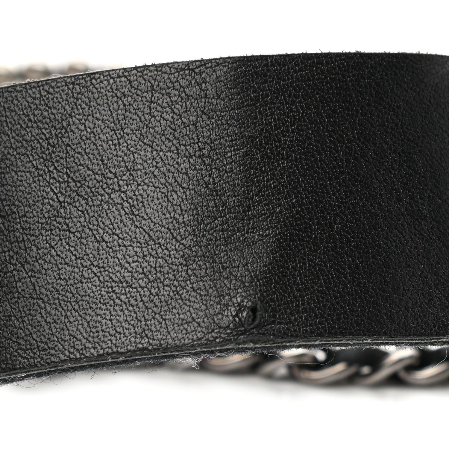 Chanel Wool Bow Chain Belt 95 38 Dark Blue 6 of 7