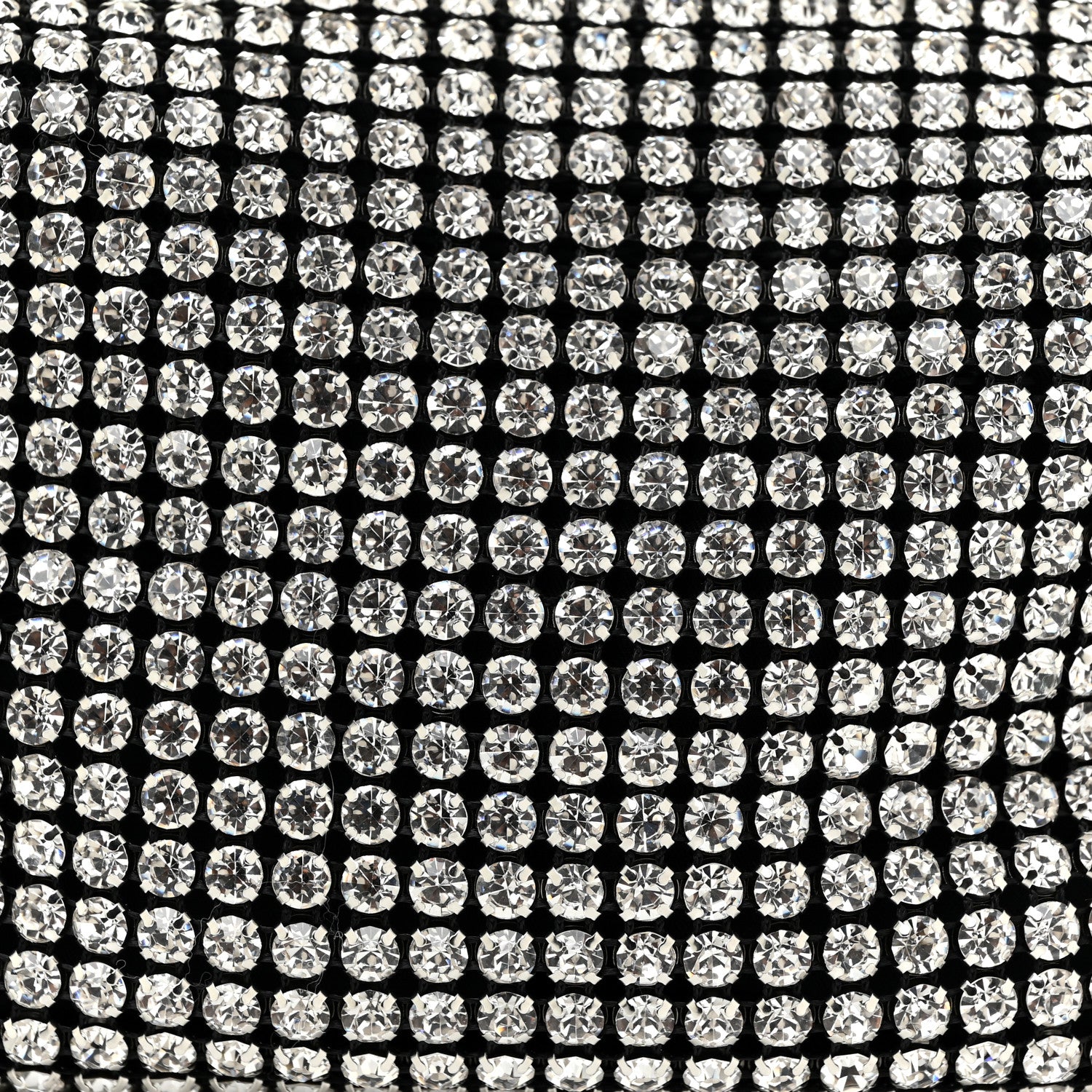 Alexander Wang Mesh Crystal Rhinestone Mini Heiress Pouch Black Silver 7 of 11