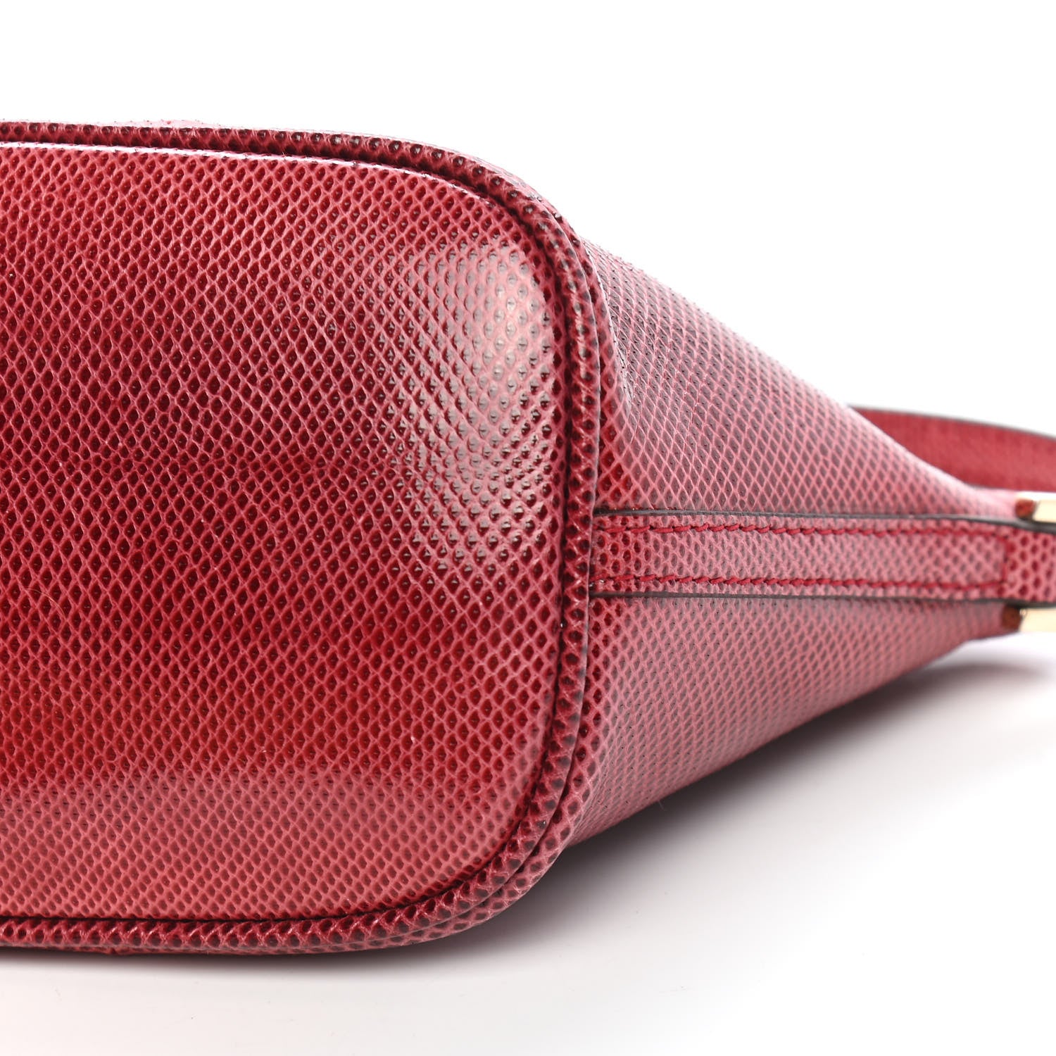 Gucci Calfskin Lizard Embossed Boat Pochette Red 9 of 9