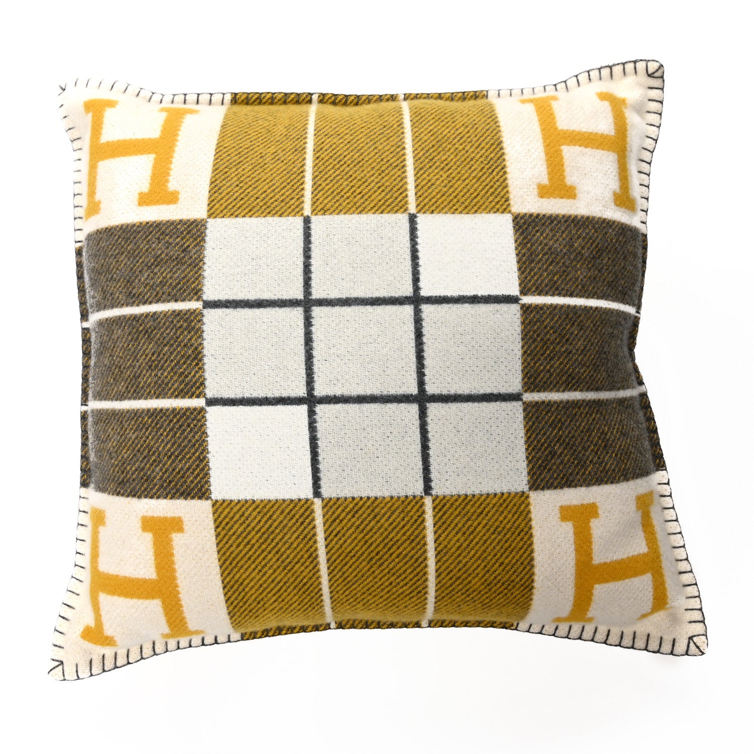 Hermes Wool Cashmere Avalon III Pillow PM Gris Soleil 1 of 3