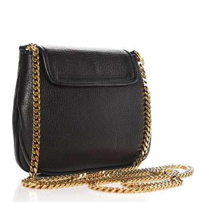 Gucci Pebbled Calfskin Small 1973 Chain Shoulder Bag Black 3 of 7