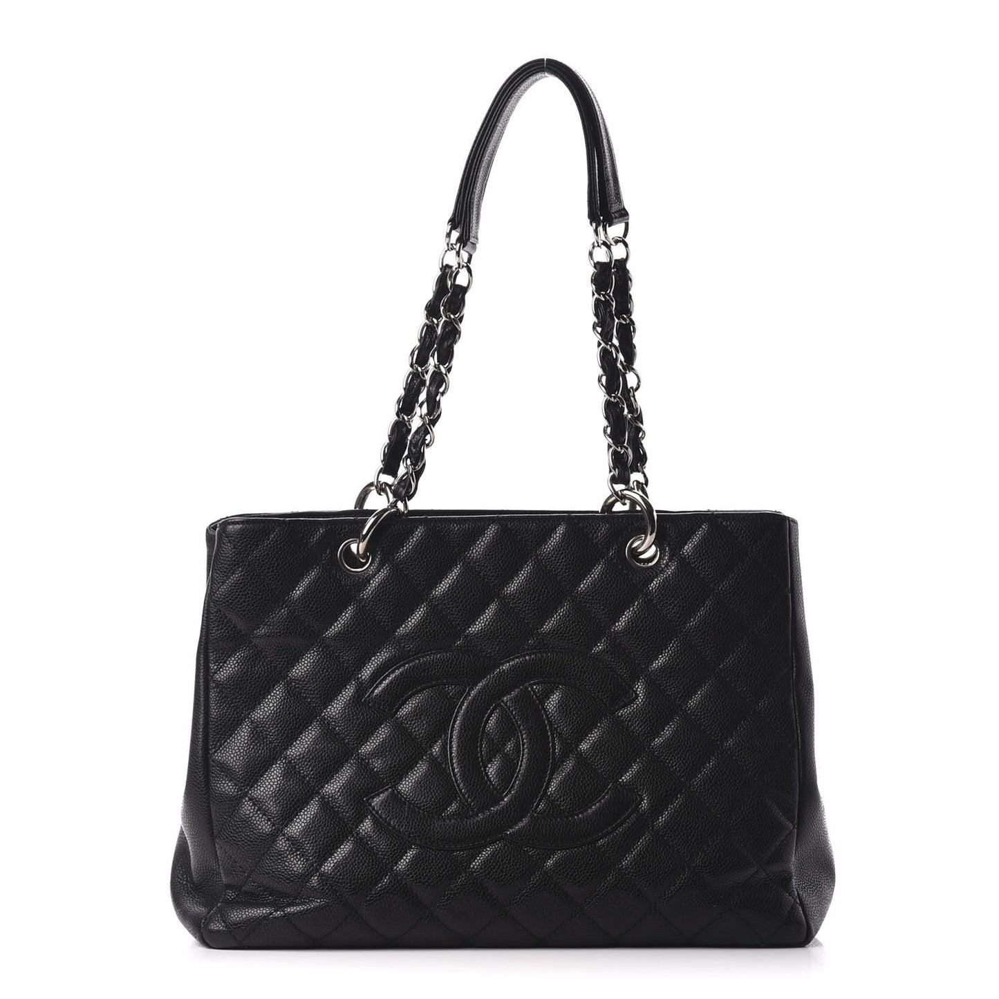 Caviar Quilted Grand Shopping Tote GST Black