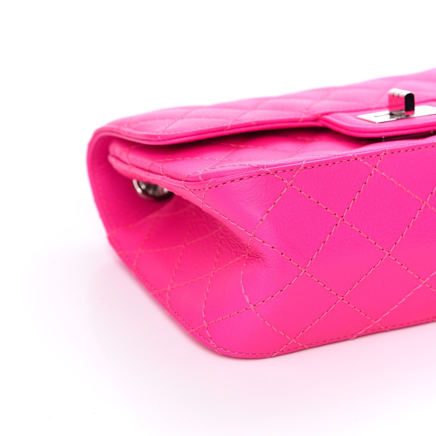 Goatskin Quilted 2.55 Reissue Mini Flap Fluorescent Pink