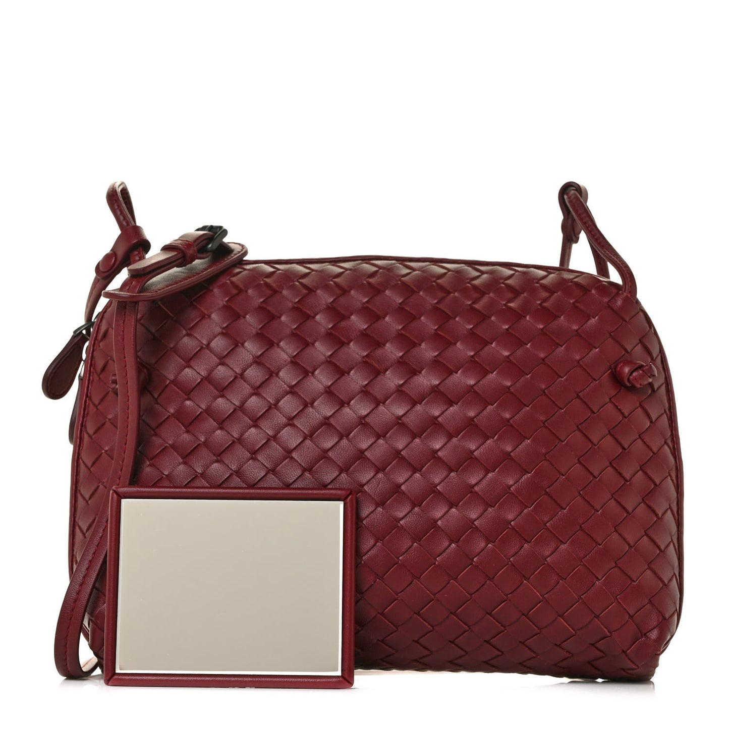 Nappa Intrecciato Pillow Crossbody Messenger Dark Red