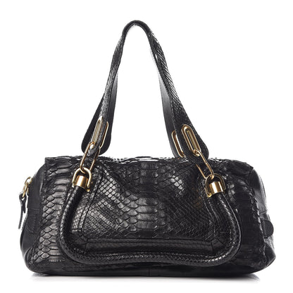 Chloe Python Calfskin Paraty East West Shoulder Bag Black 1 of 12