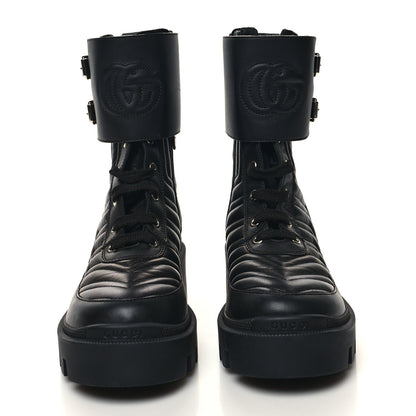 Gucci Nappa Frances GG Matelasse Platform Combat Boots 36 Black 2 of 10
