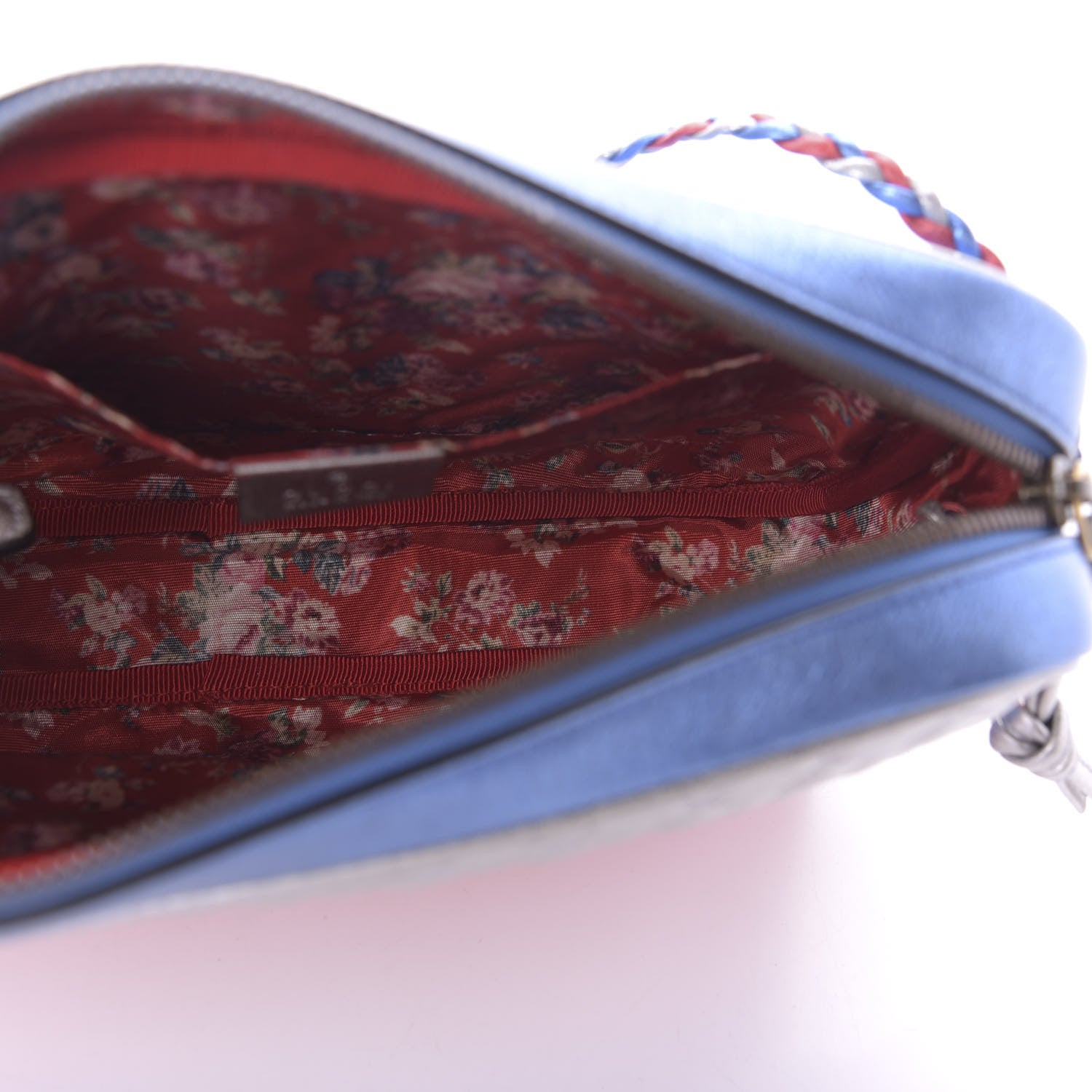 Gucci Laminated Nappa Trapuntata Small Zumi Shoulder Bag Rosso Marine Argento 5 of 10