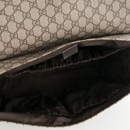 Gucci GG Supreme Monogram Selleria Calfskin Messenger Diaper Bag Beige Ebony Cocoa Dark Chocolate 5 of 7