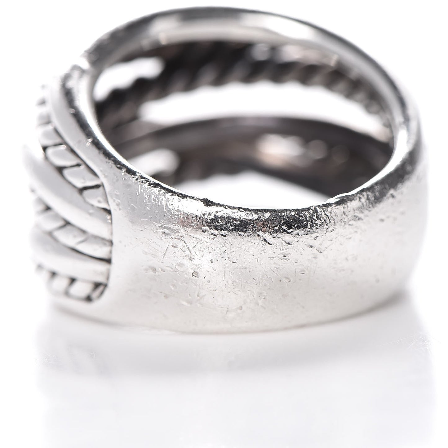 Sterling Silver 18mm Wide Crossover Cable Ring 57 8
