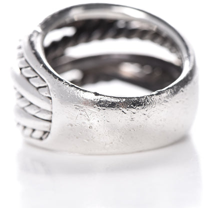 David Yurman Sterling Silver 18mm Wide Crossover Cable Ring 57 8 4 of 4