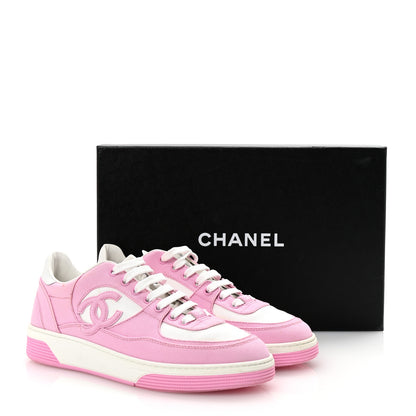 Chanel Cotton Sneakers 39 Pink White 10 of 10